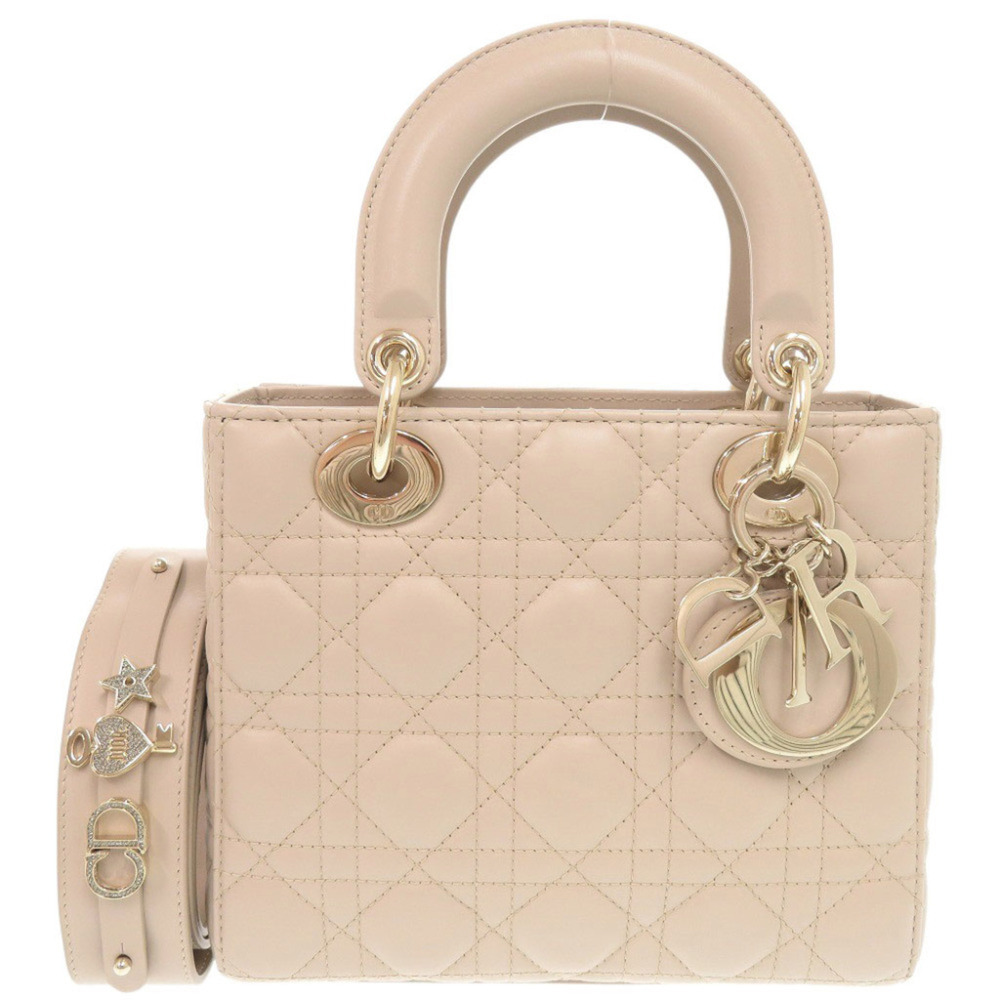 Christian Dior Lady My ABCDior Small Lambskin Beige Handbag 0097